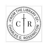 2イニシャルモノグラム剣#1図書名 セルフインキングスタンプ (デザイン)