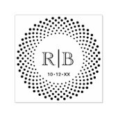 2イニシャルモノグラム点々のあるラウンドフレーム#3CA セルフインキングスタンプ (デザイン)