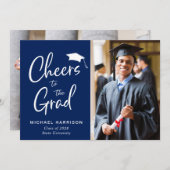 2イモダントネイビーブルー卒業 案内状 (正面/裏面)