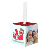 2インチのカスタム写真 キューブオーナメント (正面アングル)