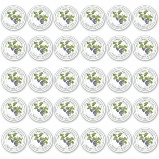 2インチのレギュラーメイソン瓶のふたビニールブルーベリーゼリー シール (正面)