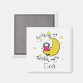 2インチスクエアマグネット(聖なる書物、 経典) マグネット (正面/裏面)