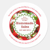 2インチ自家製サルサ缶詰ラベルに合わせてトリム ラウンドシール (正面)