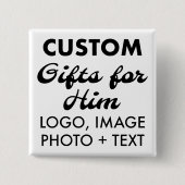 2インチ角型ボタンピンバッジカスタムギフト 缶バッジ (正面)