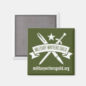 2インチ角磁石、オリーブ・ドラブ マグネット (正面/裏面)