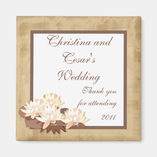 2インチ×2インチ 発表用マグネット 東洋の花 マグネット (正面)