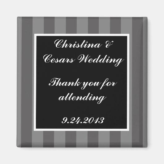 2インチ×2インチ 発表用 マグネット ブラック グレー 花柄 ストリ (正面)