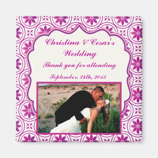 2インチ×2インチ 発表用 マグネット マゼンタ パープル フォーマル フルサイズ (正面)