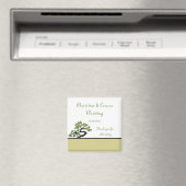 2インチ×2インチ 発表用 マグネット 和風 緑の盆栽 (インサイチュ (食洗機))