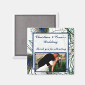 2インチ×2インチ 発表用 マグネット 孔雀の羽根 青/緑 (正面/裏面)