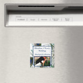 2インチ×2インチ 発表用 マグネット 孔雀の羽根 青/緑 (インサイチュ (食洗機))