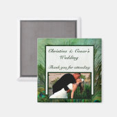 2インチ×2インチ 発表用 マグネット 孔雀 緑の羽根 (正面/裏面)