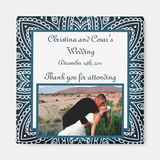 2インチ×2インチ 発表用 マグネット 深いモロッコの青 (正面)