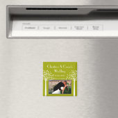 2インチ×2インチ 発表用 マグネット 現代の緑の木 白 (インサイチュ (食洗機))