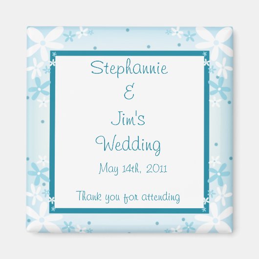 2インチ×2インチ 発表用 マグネット 青いデイジー (正面)