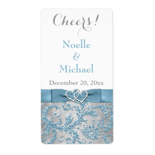 2インチx 3.75インチウィンターワンダーランド結婚のワインラベル ラベル (正面)