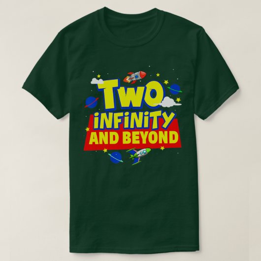 2インフィニティアンドビヨンド誕生日2歳の少年 Tシャツ (デザイン正面)