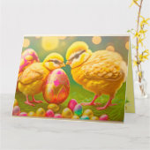 2イースターチキン&エッグコレクション カード (黄色い花)