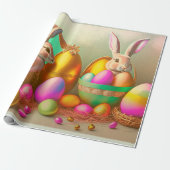 2イースターバニーとゴールデンエッグコレクション ラッピングペーパー (アンロールド)