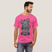 2ウサギ友情クルーのカップルが各Fに座る Tシャツ (正面フル)