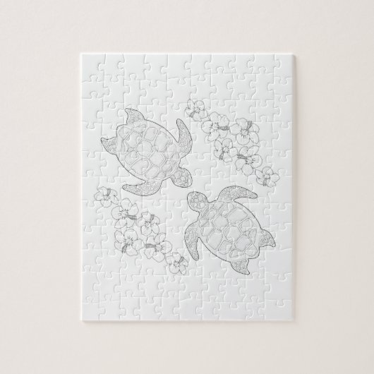 2ウミガメ大人の着色パズル ジグソーパズル (縦)