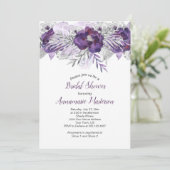 #2ウルトラバイオレットラベンダーグレーフローラブライダルシャワー 招待状 (スタンド正面)