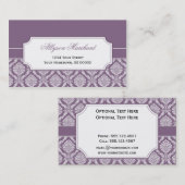 #2エレガントなヴィンテージの挨りだらけの紫色の白いダマスク織 名刺 (正面/裏面)