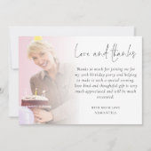 2エレガントフォトオーバーレイ誕生日パーティーありがとう カード (正面)