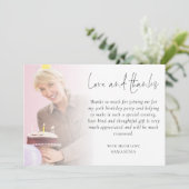 2エレガントフォトオーバーレイ誕生日パーティーありがとう カード (スタンド正面)