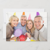 2エレガントフォトオーバーレイ誕生日パーティーありがとう カード (裏面)