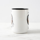 2エレガント写パーソナライズされた真、マママブラックタイポグラフィ ツートーンマグカップ (中央)