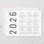 2エレガント写真ハッピー2026年カレンダー シーズンカード (裏面)