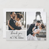 2エレガント枚の写真グレーありがとう結婚さん ノートカード (正面)