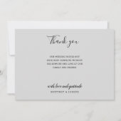 2エレガント枚の写真グレーありがとう結婚さん ノートカード (裏面)