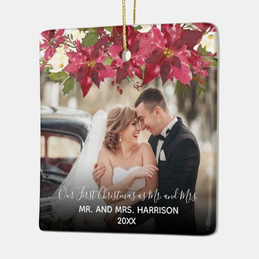 2エレガント枚の写真フローラ初めてのクリスマスMr. Mr. セラミックオーナメント (左)