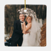 2エレガント枚の写真フローラ初めてのクリスマスMr. Mr. セラミックオーナメント (裏面)