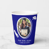 2エレガント – 写真卒業証書キャップNavy Blue 紙コップ (裏面)