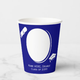 2エレガント – 写真卒業証書キャップNavy Blue 紙コップ