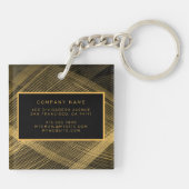 2エレガント in1ラグジュアリー金ゴールドブラックビジネスカードと キーホルダー (裏面)