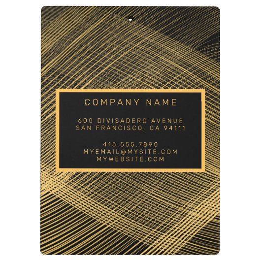 2エレガント in1ラグジュアリー金ゴールドブラックビジネスカードと クリップボード (裏面)