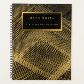 2エレガント in1ラグジュアリー金ゴールドブラックビジネスカードと プランナー手帳 (正面)