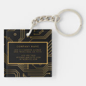 2エレガントin1ラグジュアリープロフェッショナル名刺 キーホルダー (裏面)