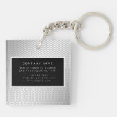 2エレガントin1ラグジュアリーSilver Metal名刺&名刺 キーホルダー (裏面)