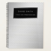 2エレガントin1ラグジュアリーSilver Metal名刺&名刺 プランナー手帳 (正面)