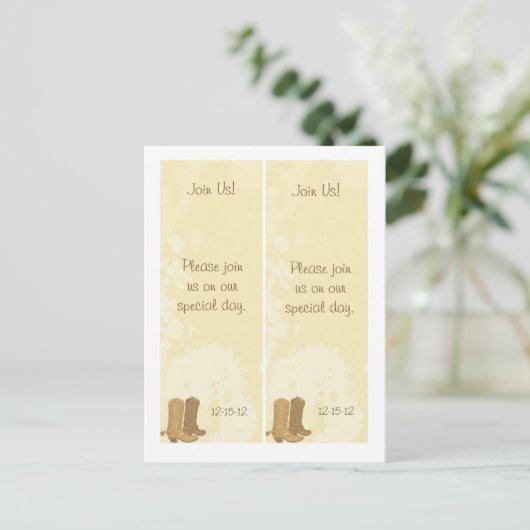 2カウボーイ結婚の日救付けブックマーク 案内ポストカード (スタンド正面)