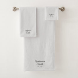 2カスタマイズ人の姓、年明るい灰色 バスタオルセット