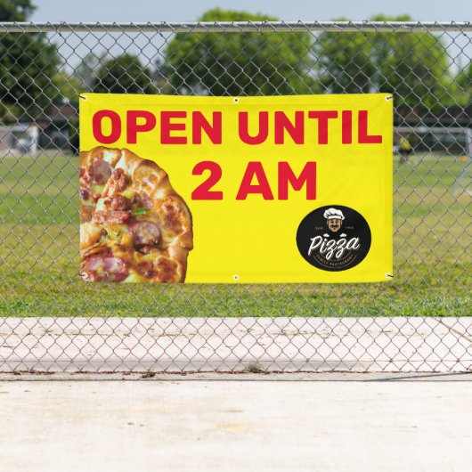 2カスタマイズ時までピザショップのロゴを開く 横断幕 (インサイチュ)