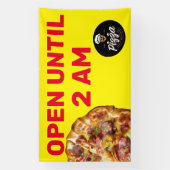 2カスタマイズAMまでピザショップのロゴを開く 横断幕 (縦)