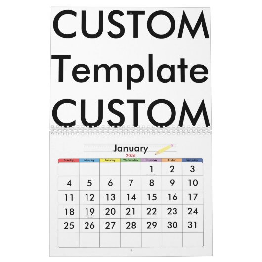 2カスタムページのカレンダー、特別なカスタマイズ！ カレンダー (1月 2026)