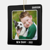 2カスタム写真両面ブラック特殊イベント セラミックオーナメント (左)